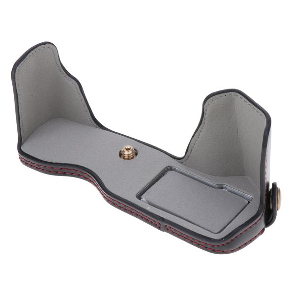

pu leather half camera case bag cover opening version protection black