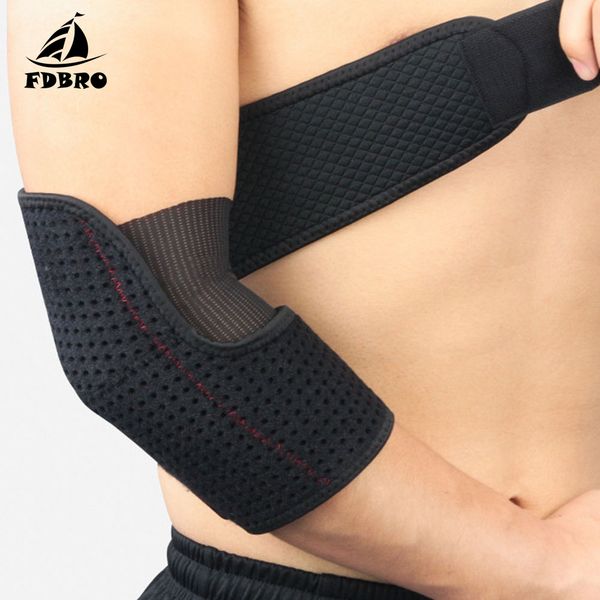 

fdbro elbow support 1pcs sports elbow bandage breathable pads basketball volleyball gym sports safety arm sleeve pads, Black;gray