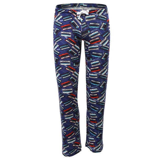 

men's gauze trousers flower printed sleep pants mens pajamas pants bottoms sleepwear homewear for men pijama hombre, Black;brown