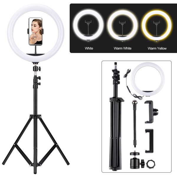 

12 inch tv led ring light bracket pgraphy lamp beauty selfie tremolo facial pgraphy lamp tripod