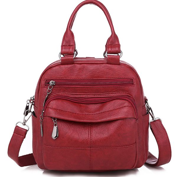 

multi-function women small backpack leather travel backpacks for teenage girls school shoulder bags bagpack mochila