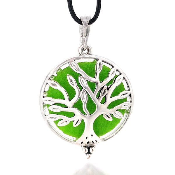 

tree of life 011 aroma diffuser pendant 12mm 18mm snap button open perfume essential oil locket necklace women gift jewelry, Silver