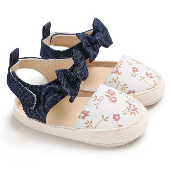 

newborn infant baby girls crib shoes soft sole anti-slip sneakers bow knot baby booties 10.5-12.5 cm, Black