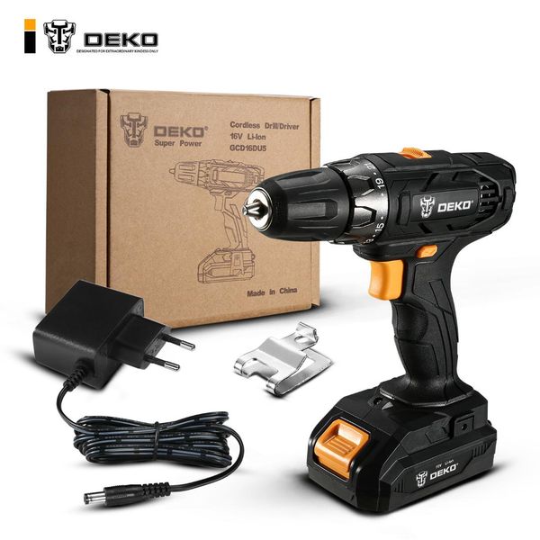 

deko gcd16du5 16volt max electric screwdriver cordless drill mini wireless power driver dc lithium-ion battery 2-speed