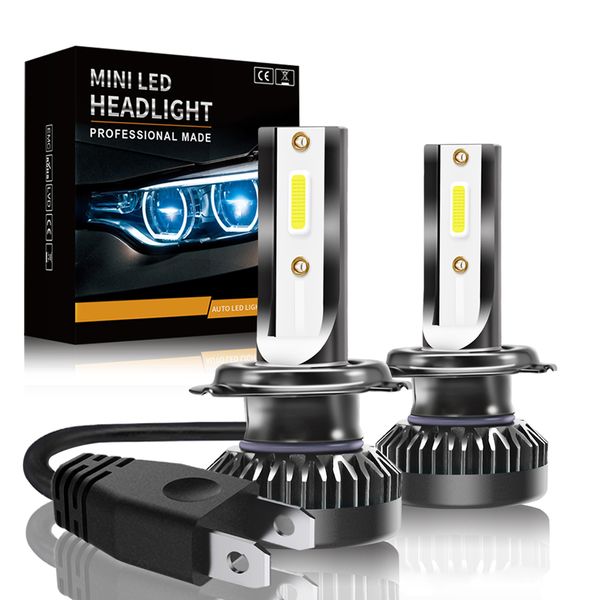 

2x h7 led h11 led h1 9005 9006 9012 car headlight bulbs h4 hi-lo beam 72w 8000lm 6000k auto headlamp car light 12v