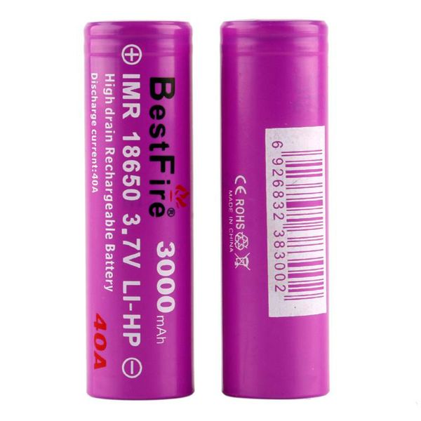 

100% ire 18650 battery 2500mah/3000mah imr 3.7v 2500 35a/40a e cig high drain rechargable lithium batteries cell