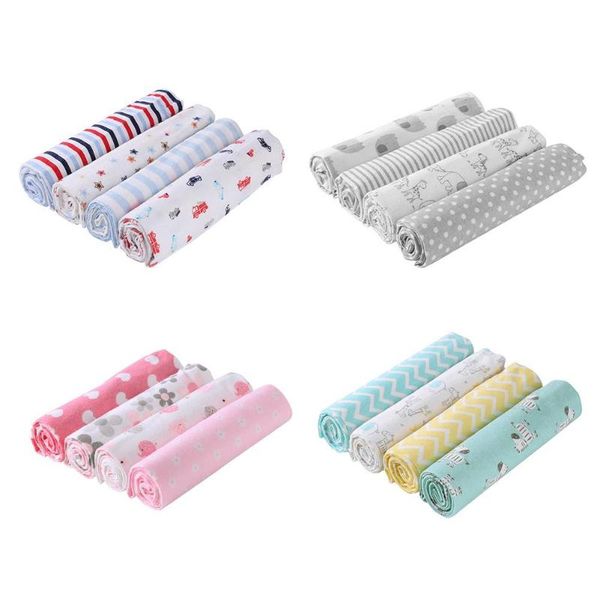 

4pcs/lot newborn baby blankets infants bedding quilt cotton bath towel baby stroller cover kids swaddle wrap sleeping bedsheet