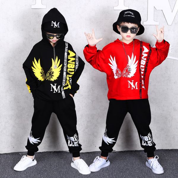 

children's sets autumn boys fashion long sleeve hooded hoodies + haren sweatpants vetement garcon outfits for 6 8 10 12 14 years, White