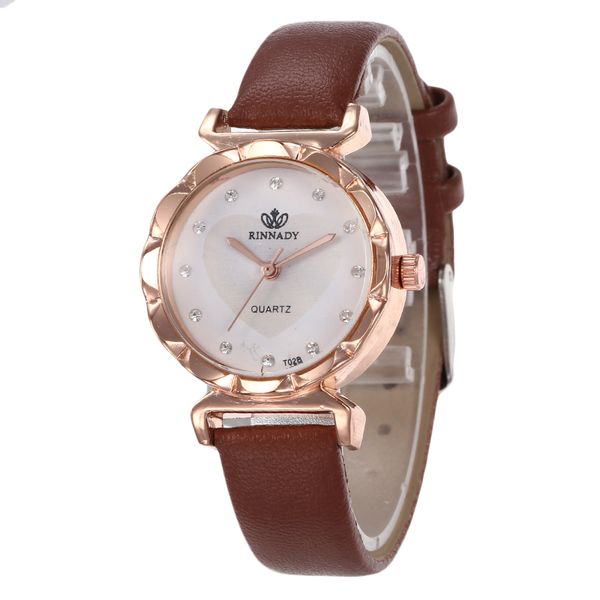 

zegarek damski woman's watch fashion simple quartz wristwatches sport leather band casual ladies watches women, Slivery;brown