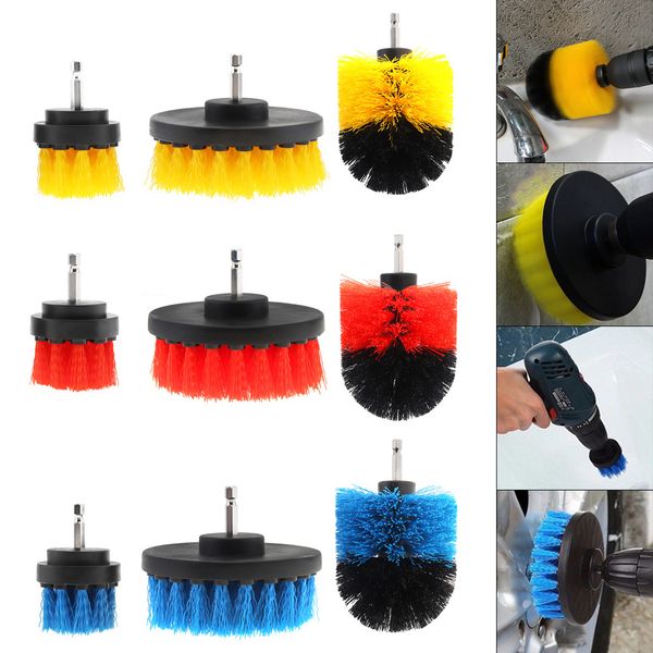 

3pcs/set 2" 3.5" 4" power scrubber brush set cleaning tool for bathroom drill carpet tile sink plastic mechanical tool brush