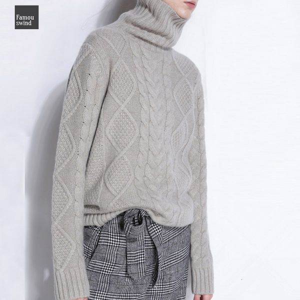 

turtleneck sweater cashmere winter women jumpers wool knit bottom female long sleeve thick twist loose pullover, White;black