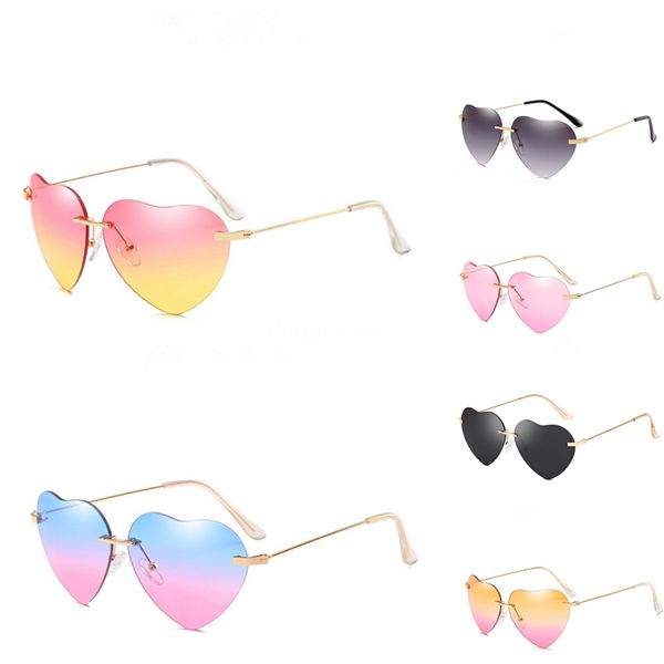

10 1pcs mens womens heart-shaped sunglasee pilot sunglass silver frame pink mirror colorful flash glass lenses 58mm with brown cases #23953, White;black
