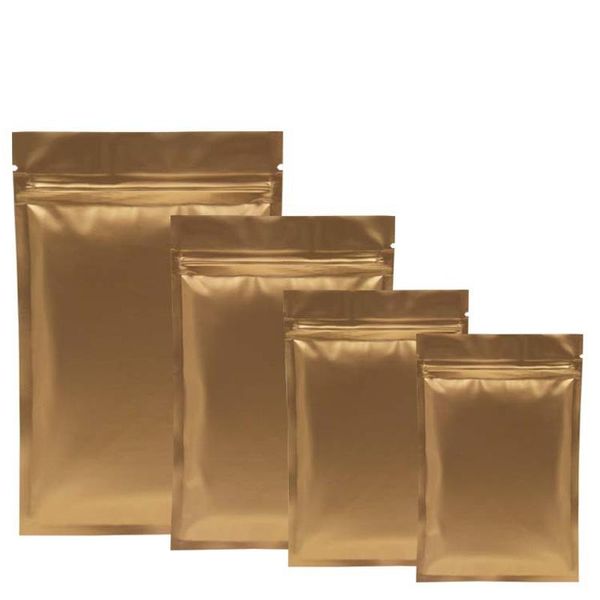 Золото -запах доказательств мешков алюминиевая фольга сумка на молнии mylar для длительного хранения продуктов питания и защиты предметов коллекционирования Два бокового цвета