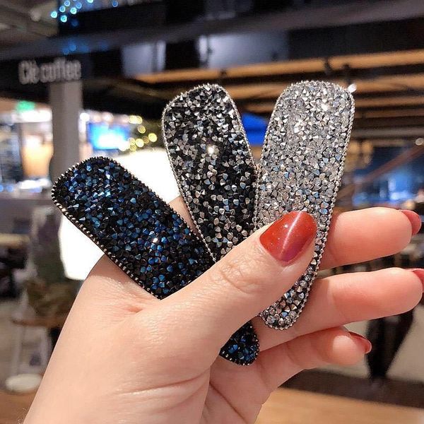 

square bling crystal hairpins headwear forwomen girls rhinestone hair clips pins barrette accessories, Golden;white