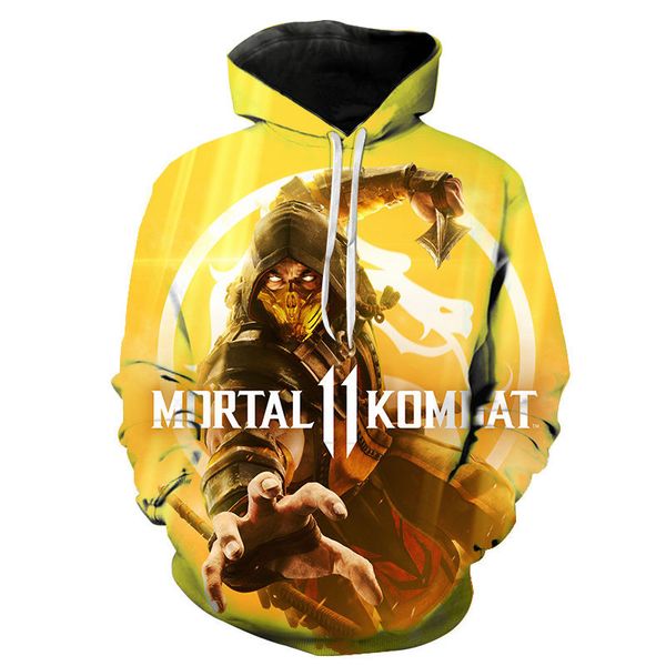 

mortal kombat hoodies men women children hoody 2020 game streetwear 3d print pullover homme sudaderas sweatshirts, Black