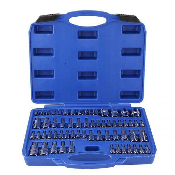 

60pcs tamper proof torx star socket bits tool kit set 1/4" 3/8" 1/2" drive wrench tool set