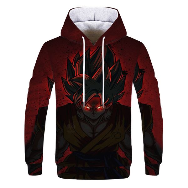 

mens designer bright dragon ball 3d digital printing hoodie, Black