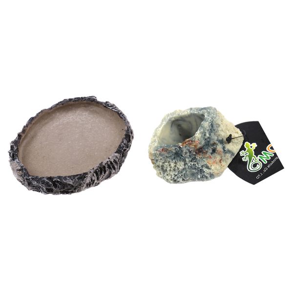 

set of 2, terrarium feeding dish bowl reptile, snake, lizard, gecko, vivarium #4