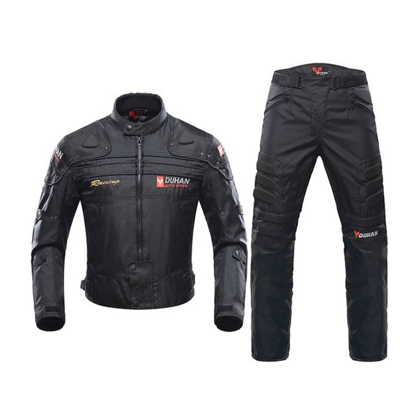

motorcycle jacket windproof racing jacket body armor+riding pants clothing set motorcycle cycling motocross off-road sets, Black;blue