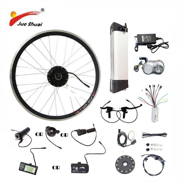 

20" 24" 26" 700c(28") electric bike kit for 250w 350w 500w motor wheel ebike e bike kit with lithium battery bicicleta e, Silver;blue