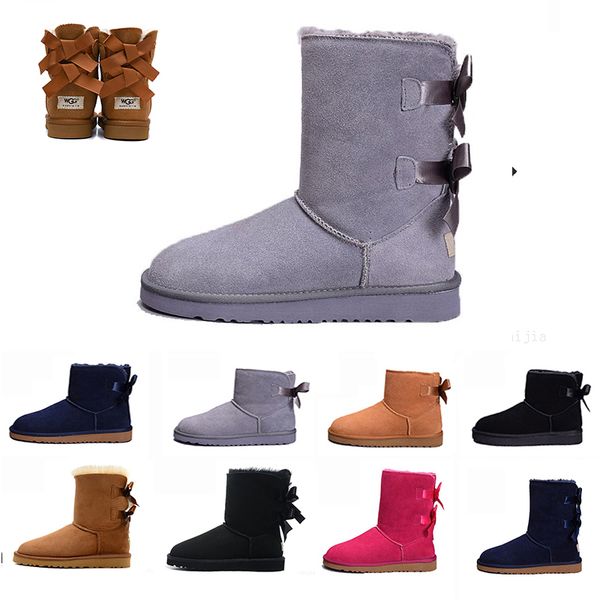 

bow-knot wgg womens australia classic tall half boots bow women girl boots boot snow winter black blue ankle boots leather shoes eur 36-41