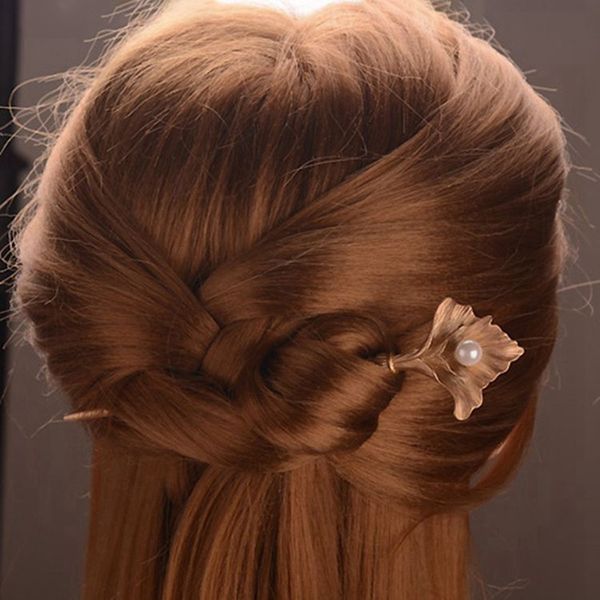 

vintage simulated pearl hair sticks hair clip for bride crystal rhinestone hairpin accessories jewelry, Golden;white