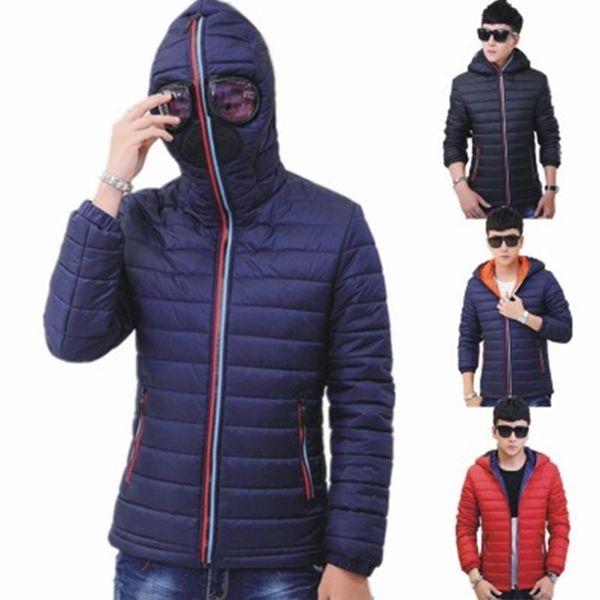 

brand winter jackets men women parkas with glasses padded hooded coat male warm windproof quilted jacket plus size m-4xl, Black