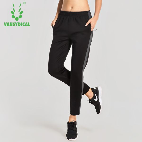 

women elastic waist running pants breathable fitness training trousers female sportswear, Black;blue