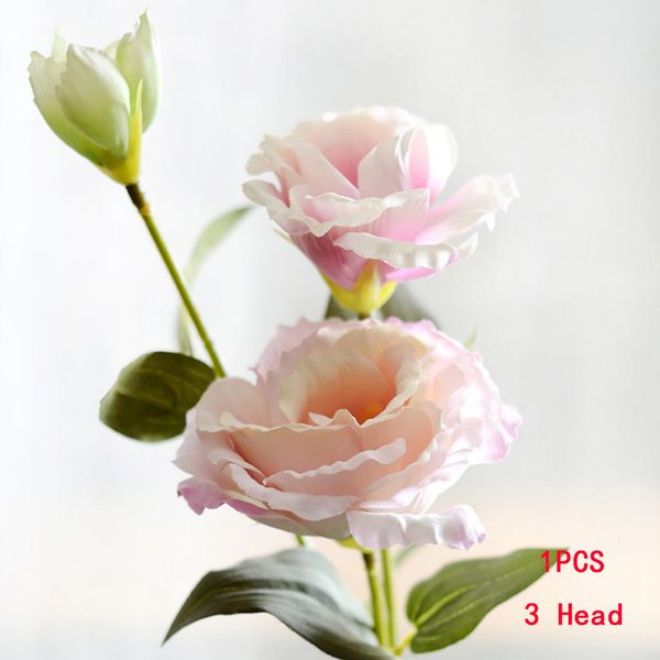 

3 главы diy поддельный lisianthus офиса свадебные украшения партии шелковый букет декор