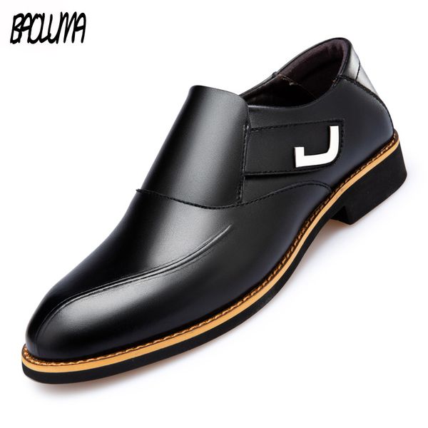 

fashion men's dress shoes slip-on pointed leather patent leather business men's casual shoes wedding fashion slip oxfords, Black