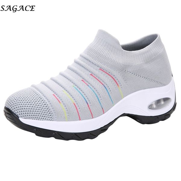 

sagace fashion women shoes wild casual shoes mesh casual shoe thick bottom rocking shoe student working sneaker, Black