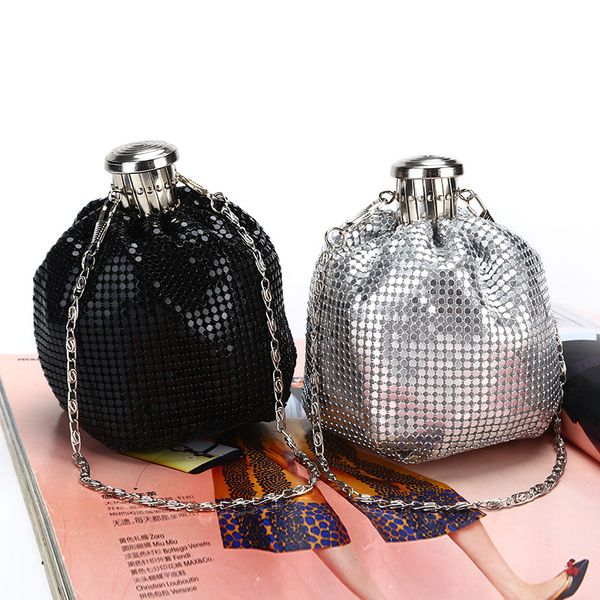 

wine pot evening bags handmade sheet aluminum european and american clutch evening bag lady party dinner bag mini change purse