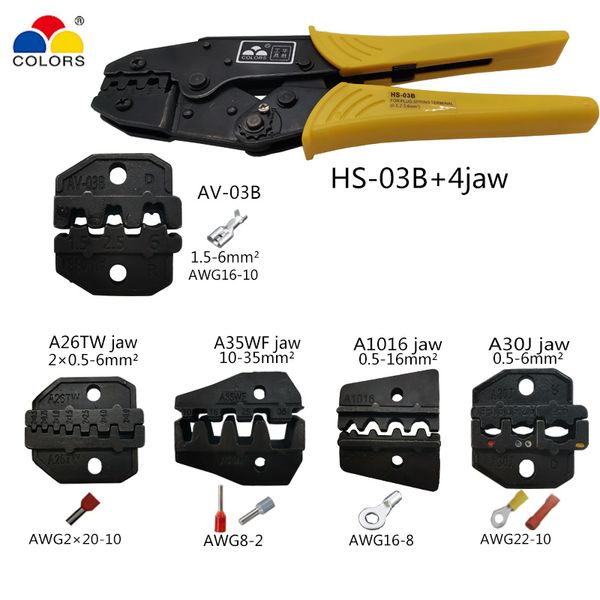 

hs-03b 4jaw multitool crimping tools pliers jaws mould sets for crimping cap terminals ratchet crimper labor-saving type