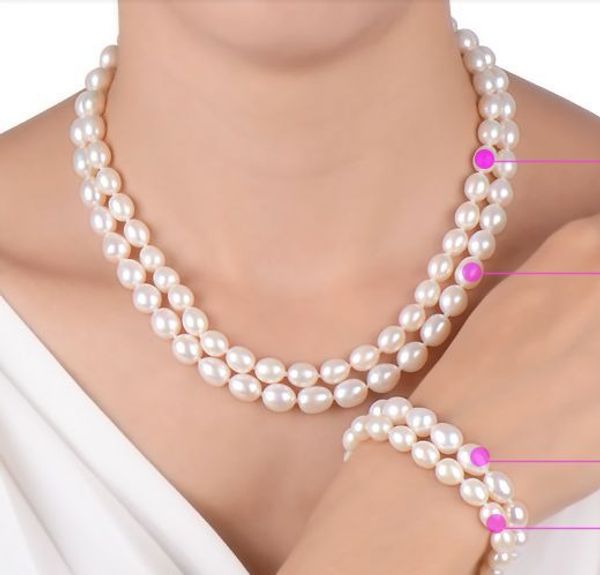 

комплекты двойных прядей10-11мм в стиле барокко южное море белое жемчужное ожерелье18 "браслет8, Black