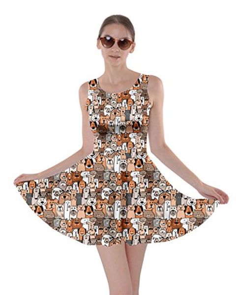 

женское платье-футляр с рисунком doodle для собак и кошек cowcow, Black;gray