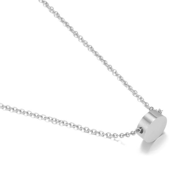 

cc stainless steel necklace for women minimalist small pendant necklaces trendy fine jewelry party accessories simple yx15466, Silver