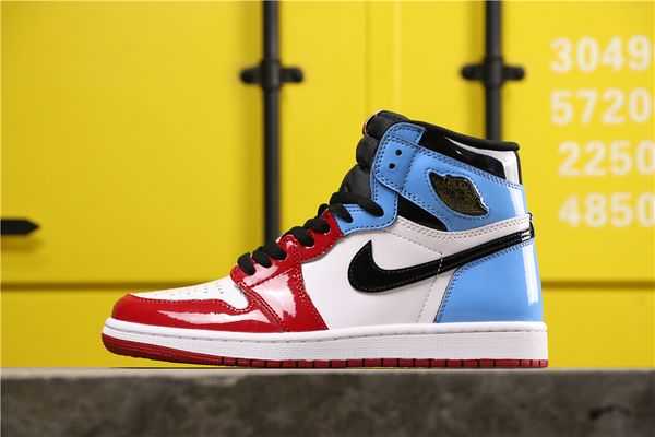 

2020 hococal j 1 retro high fearless unc chicago basketball shoes men and women black toe royal og obsidian sneakers, Black;red