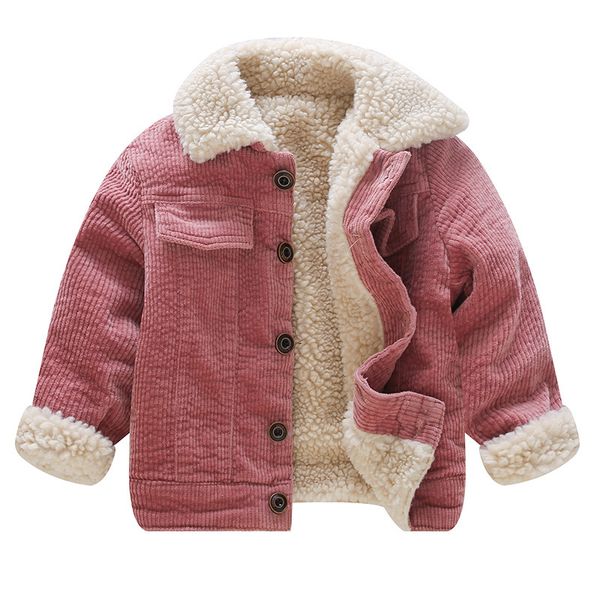 

Children's wear autumn winter new children's Corduroy thick warm lamb cashmere coat Boy girl Leisure kids coat