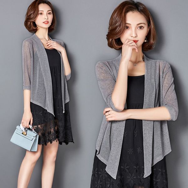 

womens blouses woman new women summer kimono cardigan applique mesh sun chiffon short plus size shirt beach cover ups outwear, White