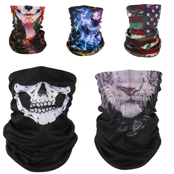 

windproof fishing skull scarf summer neck collar sun protection cycling bandana seamless magic face guard breathable cycling sc #761#951, Blue;black
