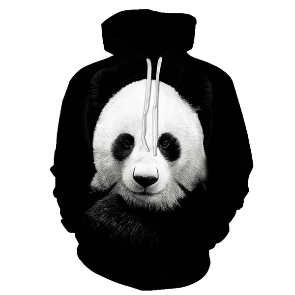 

2019 anima 3d printing hoodies the panda the lion bear, Black