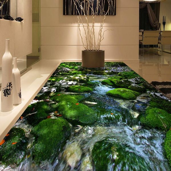 

self-adhesive] 3d small stream 5305 floor wallpaper mural wall print decal wall murals