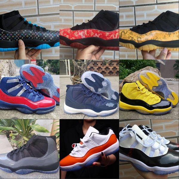 

custom 11s yellow black man basketball designer shoes amazing xi white orange fashion discount