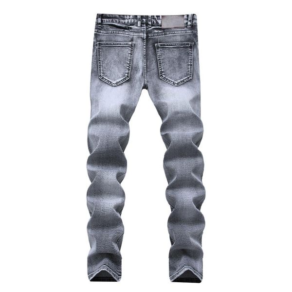 

2018 new style europe and america elasticity jeans slim fit nostalgia selling fashion-men's jeans, Blue