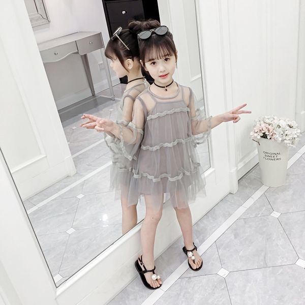 

ght548 girls lace lace high-end skirt dress summer 2020 new korean casual middle-aged boy fashionable, Red;yellow