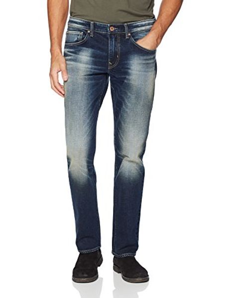 

denim garage classics men's relaxed straight leg stretch jean dark blue