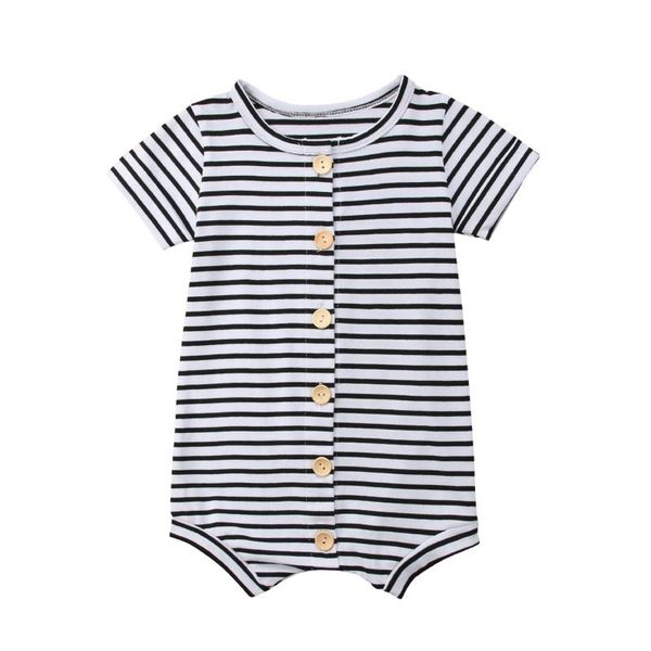 

newborn baby boys girls toddler striped romper jumpsuit cotton outfits, Blue