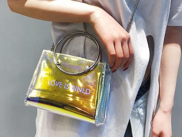 

super fire jelly transparent small bag female 2020 summer new tide ring wild fairy messenger chain bag drop shipping