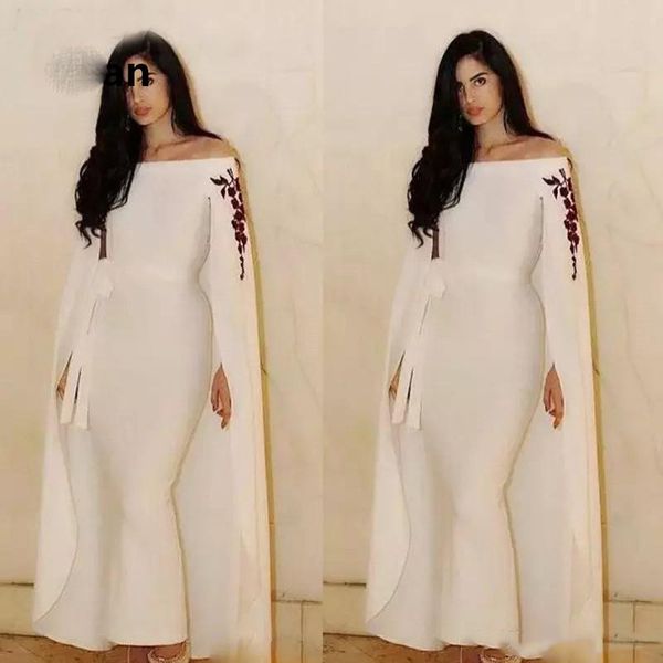 

ivory with jacket evening dress boat-neck mermaid lace robe de soiree islamic dubai kaftan saudi arabic evening prom dress, Black;red