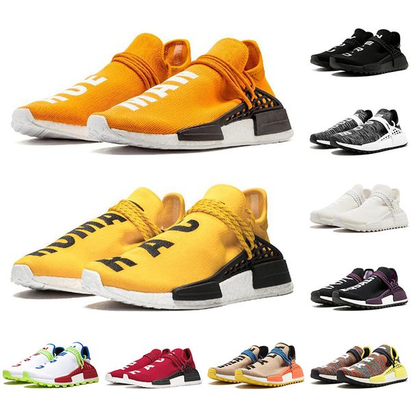 

with socks nmd human race pharrell williams men women running shoes black gum yellow pale breathable mens trainers sports sneakers